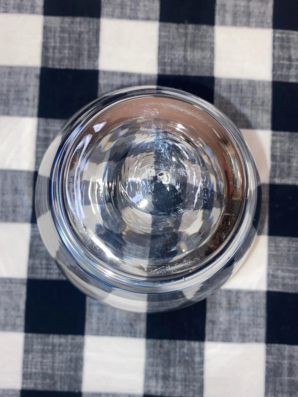 VASE, Clear Glass Ginger Vase Potbelly Silhouette Heavy Base 8”x 4”